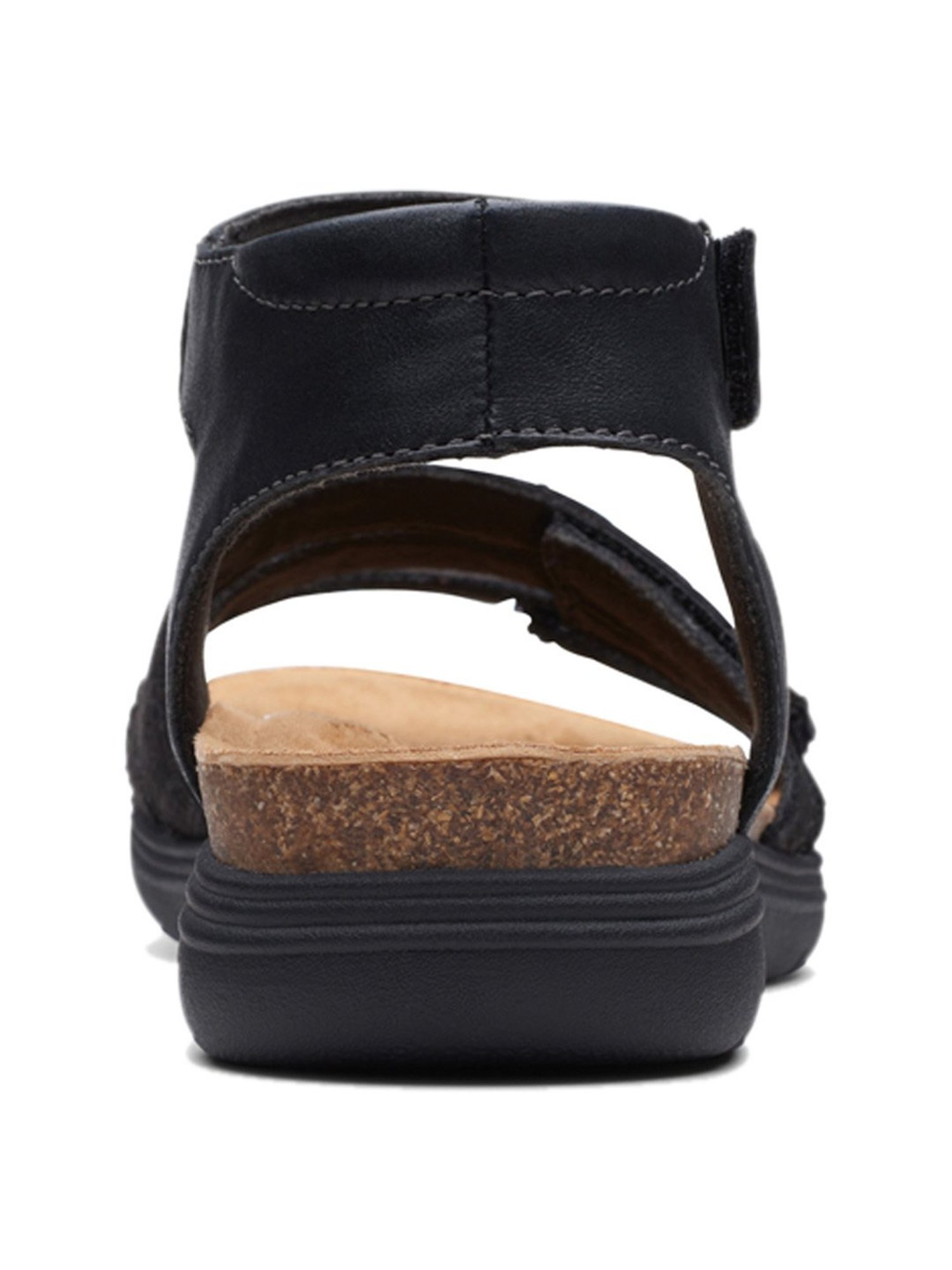 Clarks Women's April Dove Black Ankle Strap Wedges