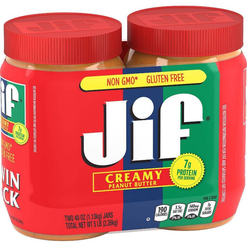Jif Creamy Peanut Butter Twin Pack - 80oz