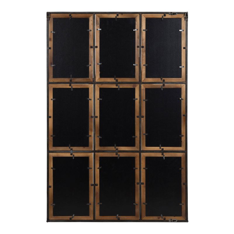 28" x 42" Norgard Windowpane Wall Mirror Rustic Brown - Kate & Laurel All Things Decor