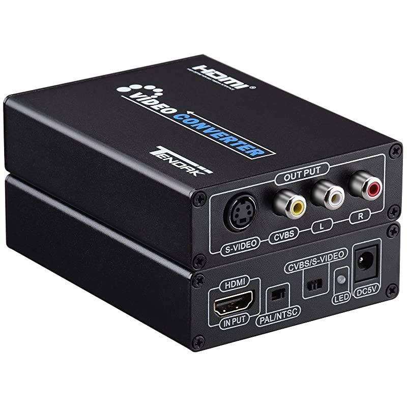 HDMI to Composite 3RCA AV SVideo RL Audio Vdieo Converter Adapter Upscaler Support 720P1080P with RCASVideo Cable for PC Laptop Xbox PS3 TV STB VHS VCR Camera BlueRay DVD