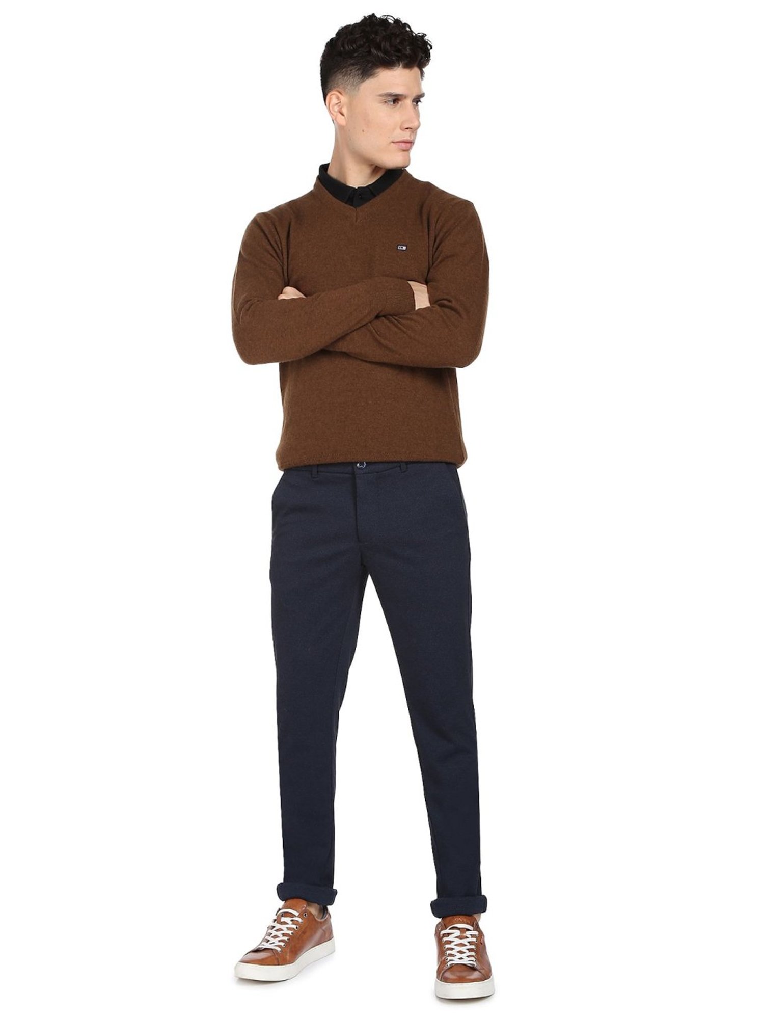 Arrow Sport Brown Regular Fit Sweater