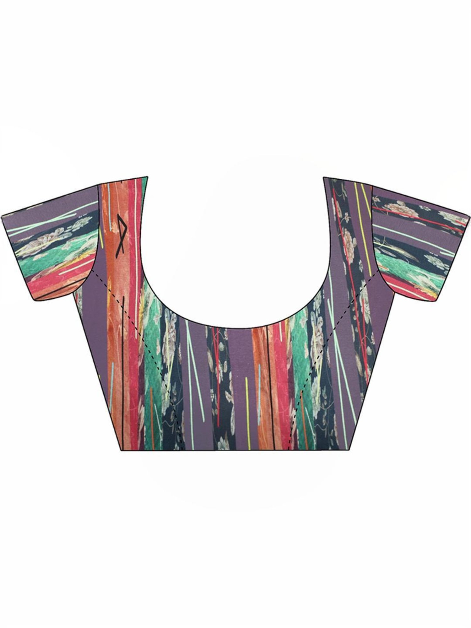 Satrani Multicolored Floral Print Saree With Unstitched Blouse