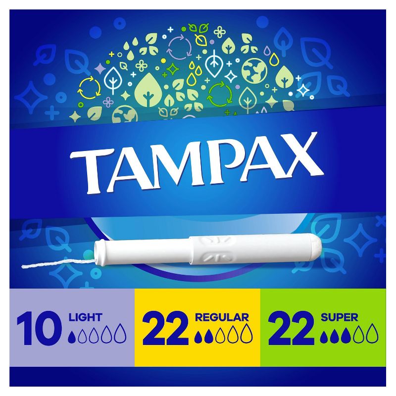 Tampax Cardboard Applicator Tampons - Light/Regular/Super Absorbency - Triple Pack - Unscented - 54ct