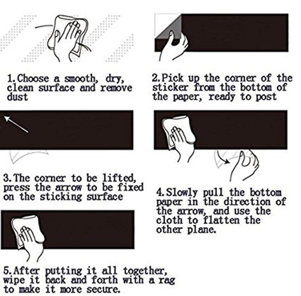 Chalkboard Contact Paper - Chalkboard Sticker Wall Decal with 5 Colored Chalks - Self-Adhesive Wall Sticker Wall Paper Blackboard Wall Decals for School,Office, Home(18"x40", Black)