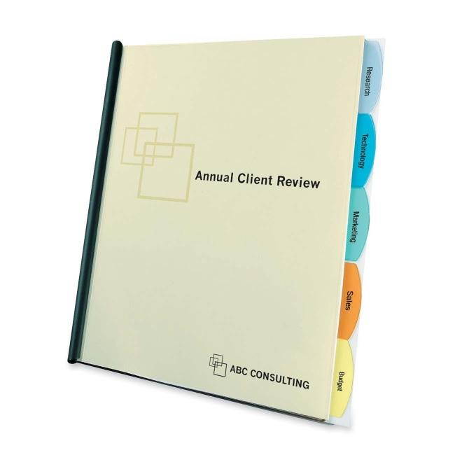 GBC Polypropylene View-Tab Report Cover Binding Bar Letter Holds 20 Pages Clear