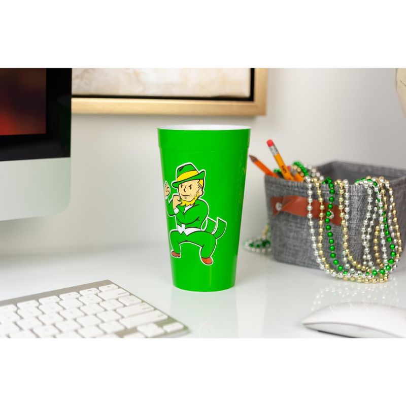 Just Funky Fallout Vault Boy "Four Leaf Clover" Perk 16oz Plastic Cup