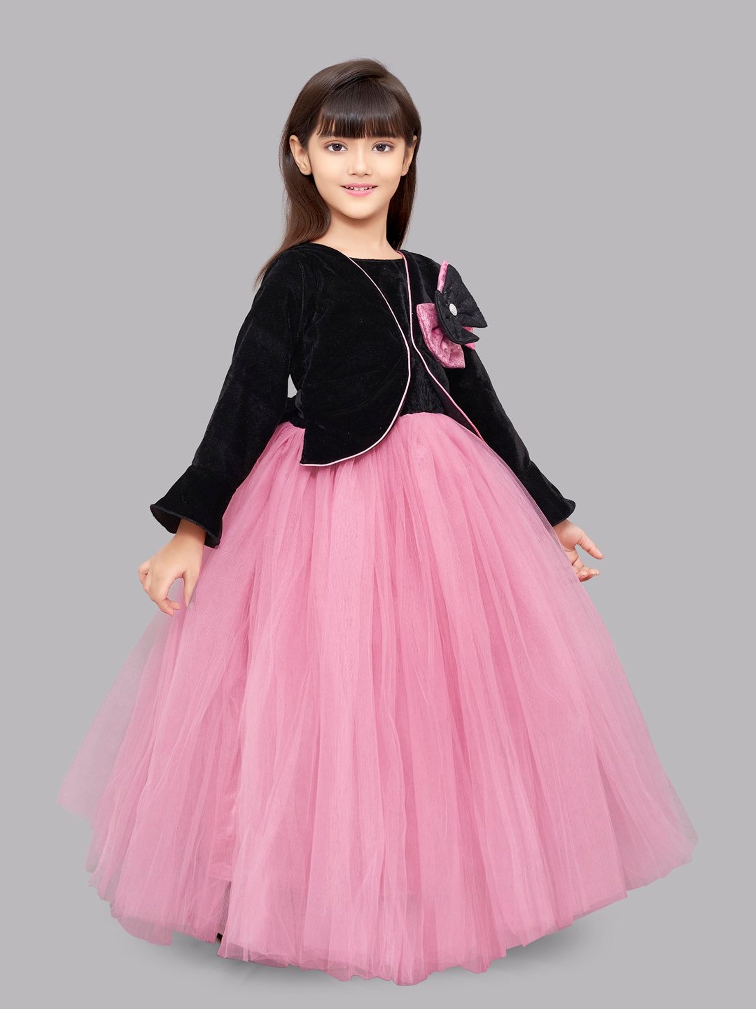 Many Frocks Kids Red Solid Dress