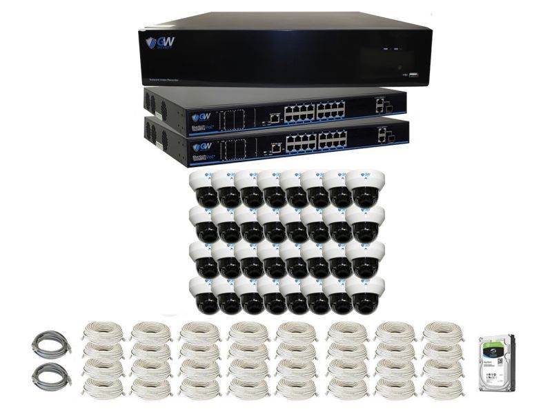 GW 4K Ultra HD 8MP PoE IP Camera Security System, 32CH NVR H.265 UHD 4K Output at 30fps Real Time, 24 x 4K WDR 8 Megapixel IP Bullet Cameras, 2.8~12mm Motorized Zoom Lens Weather Proof, Optional Audio