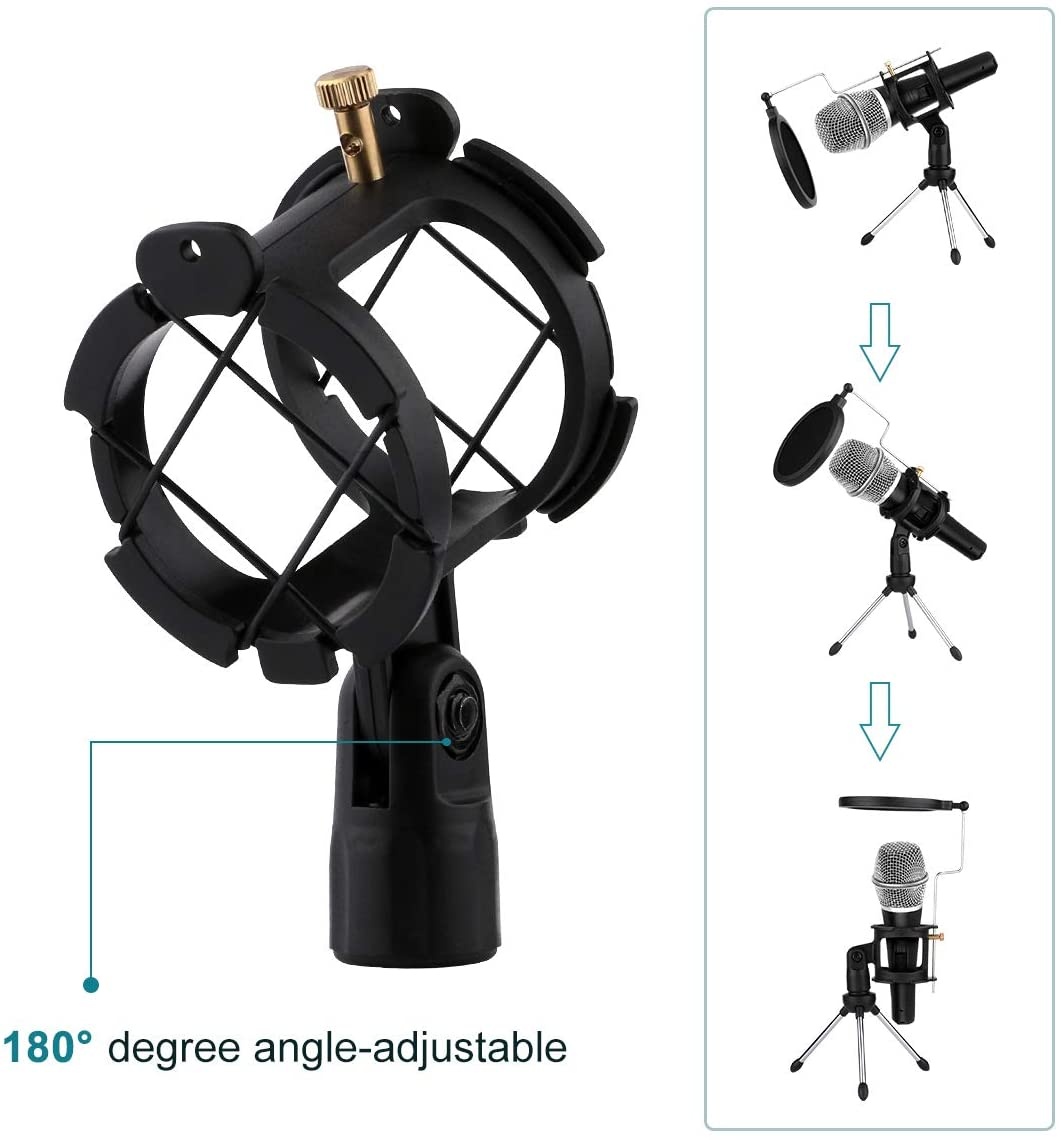 Desktop Microphone Stand, Desk Mic Stand with Shock Mount