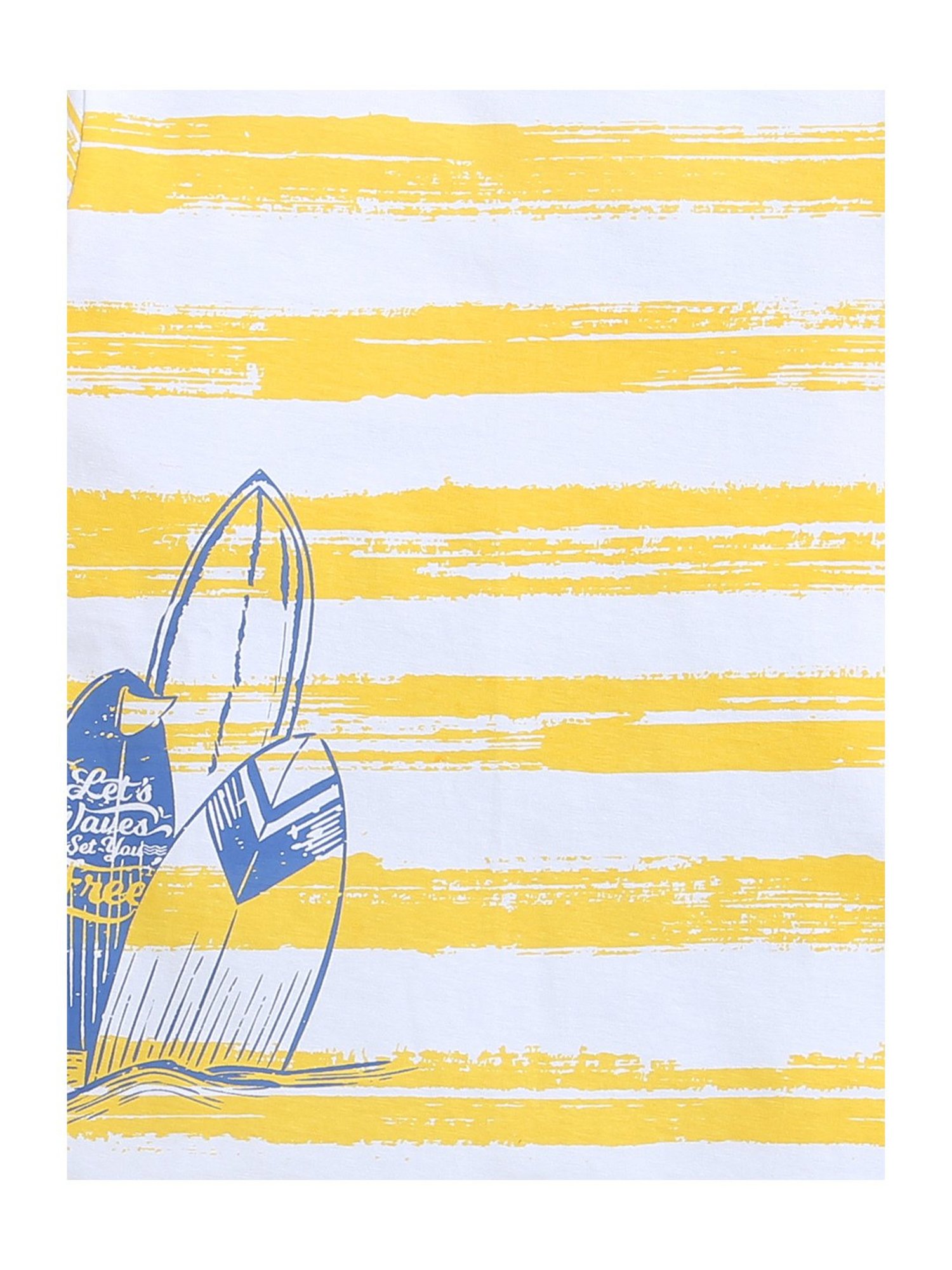 Bumzee Kids Yellow & White Striped T-Shirt