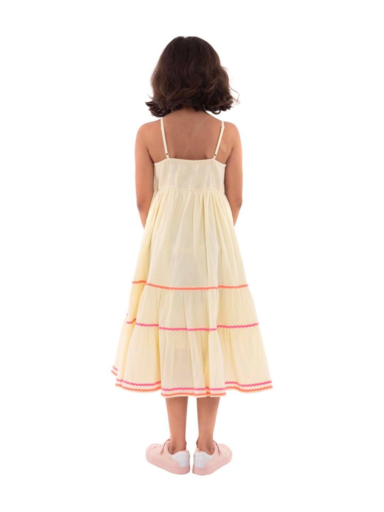 A Little Fable Kids Yellow Cotton Dress