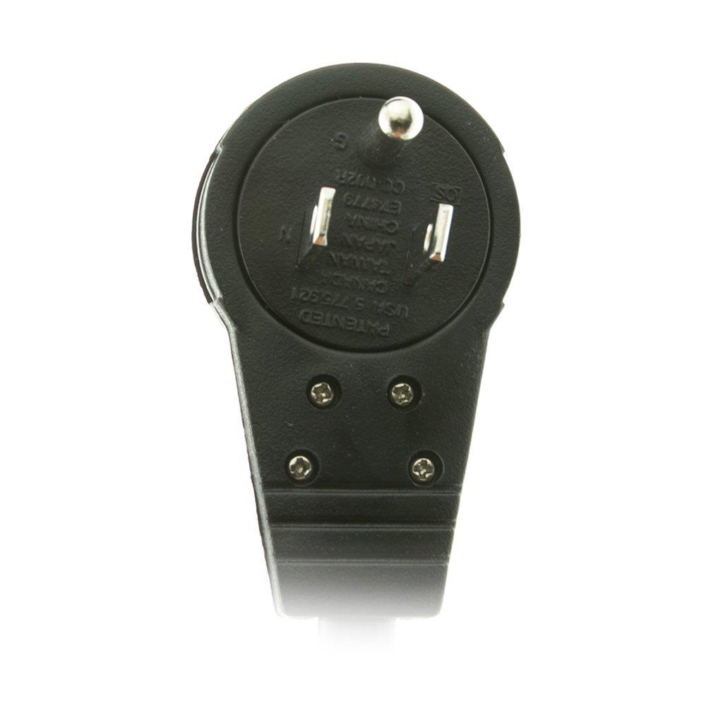 ACL 4 Feet Power Cable with 6 Outlets Surge Protector, Flat Rotating Plug, Horizontal Outlets, Black