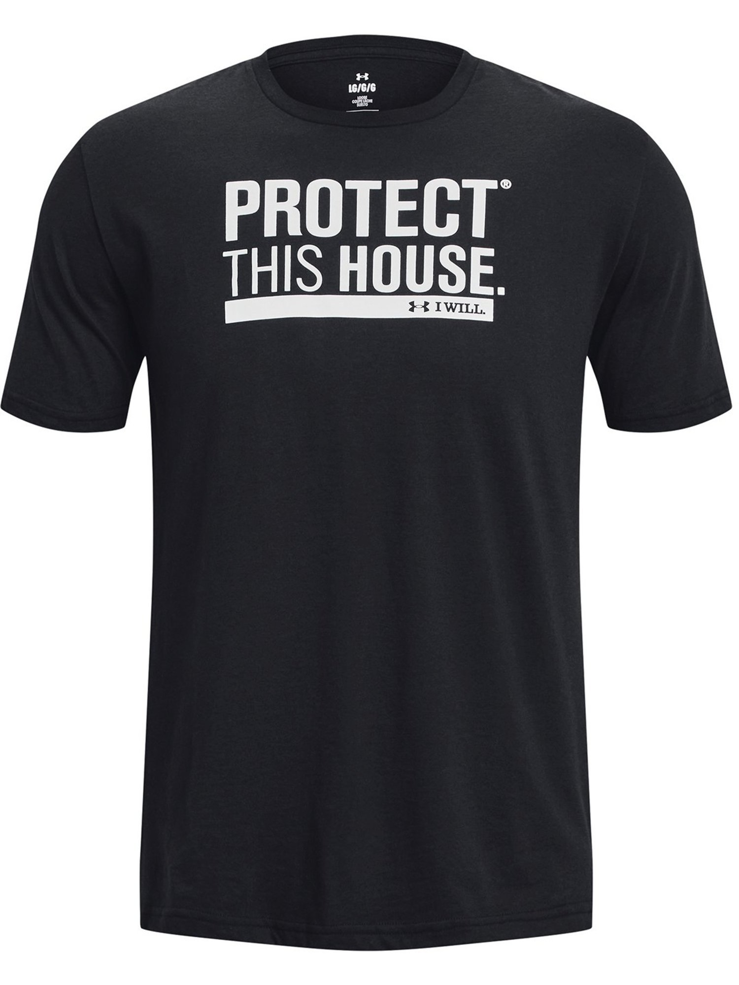 Under Armour Black Cotton Regular Fit Printed Sports T-Shirt