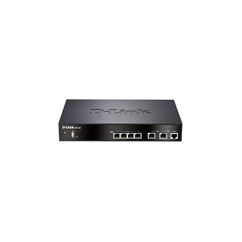 VPN Router, 4 Port Dual WAN 4 Port LAN 2 Port WAN 1 USB 2.0Gigabit with Dynamic Web Content Filtering (DSR-500)