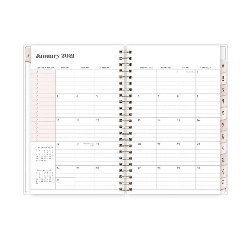 2021 The Everygirl Planner 5" x 8" Frosted Plastic Weekly/Monthly Wirebound Hannah Rose - Blue Sky