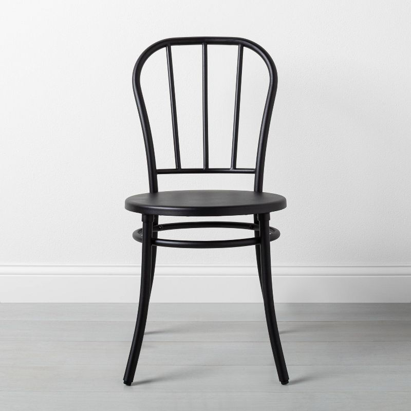 2pk Indoor/Outdoor Steel Bistro Dining Chair Set Black - Hearth & Hand™ with Magnolia