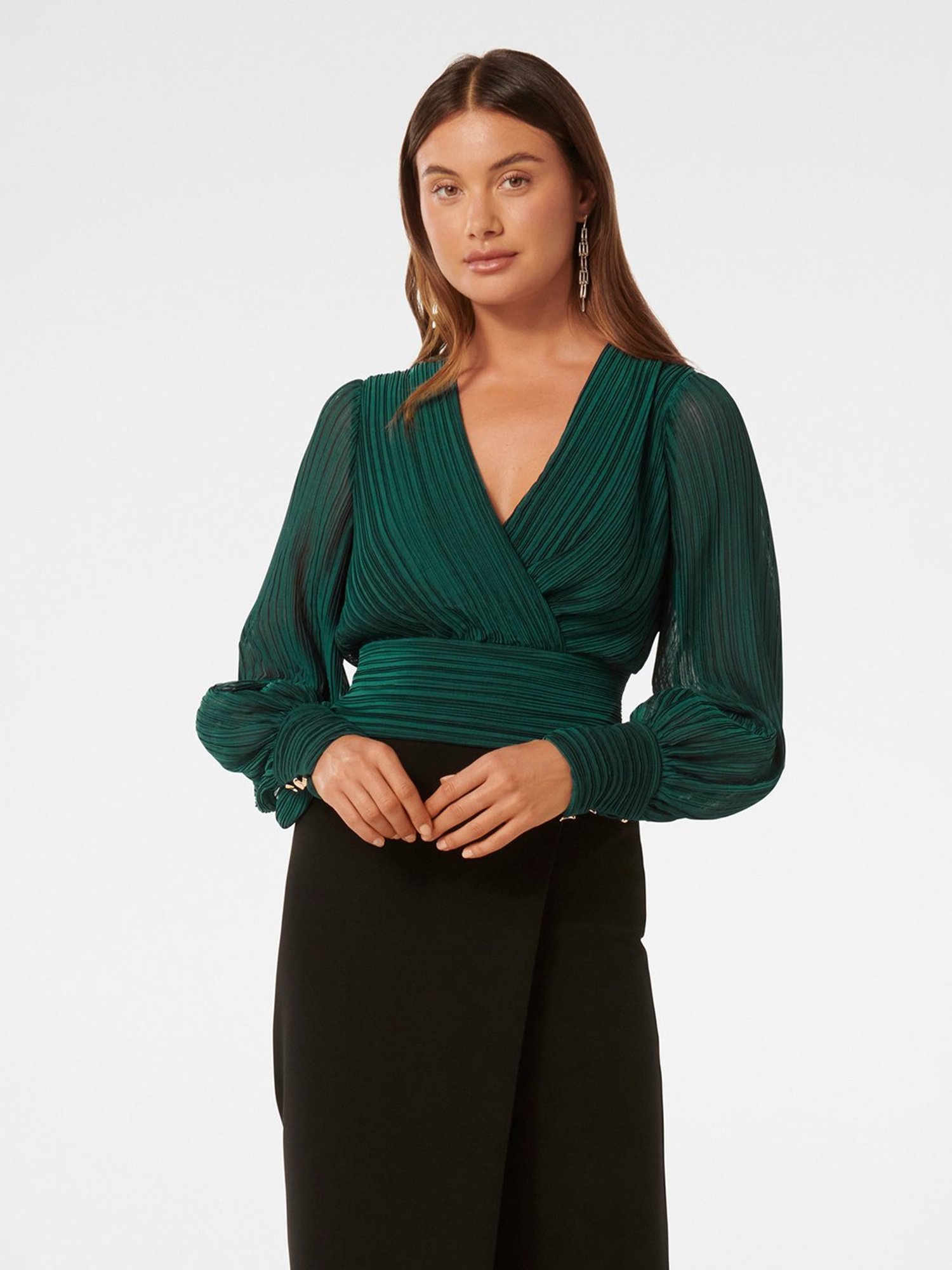 Forever New Kiana Wrap Plisse Top