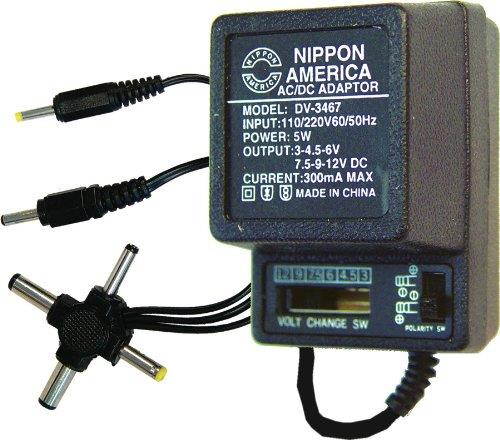 NEW NIPPON DV3467 AC/DC 300mA POWER ADAPTER 6 WAY UNIVERSAL PLUG