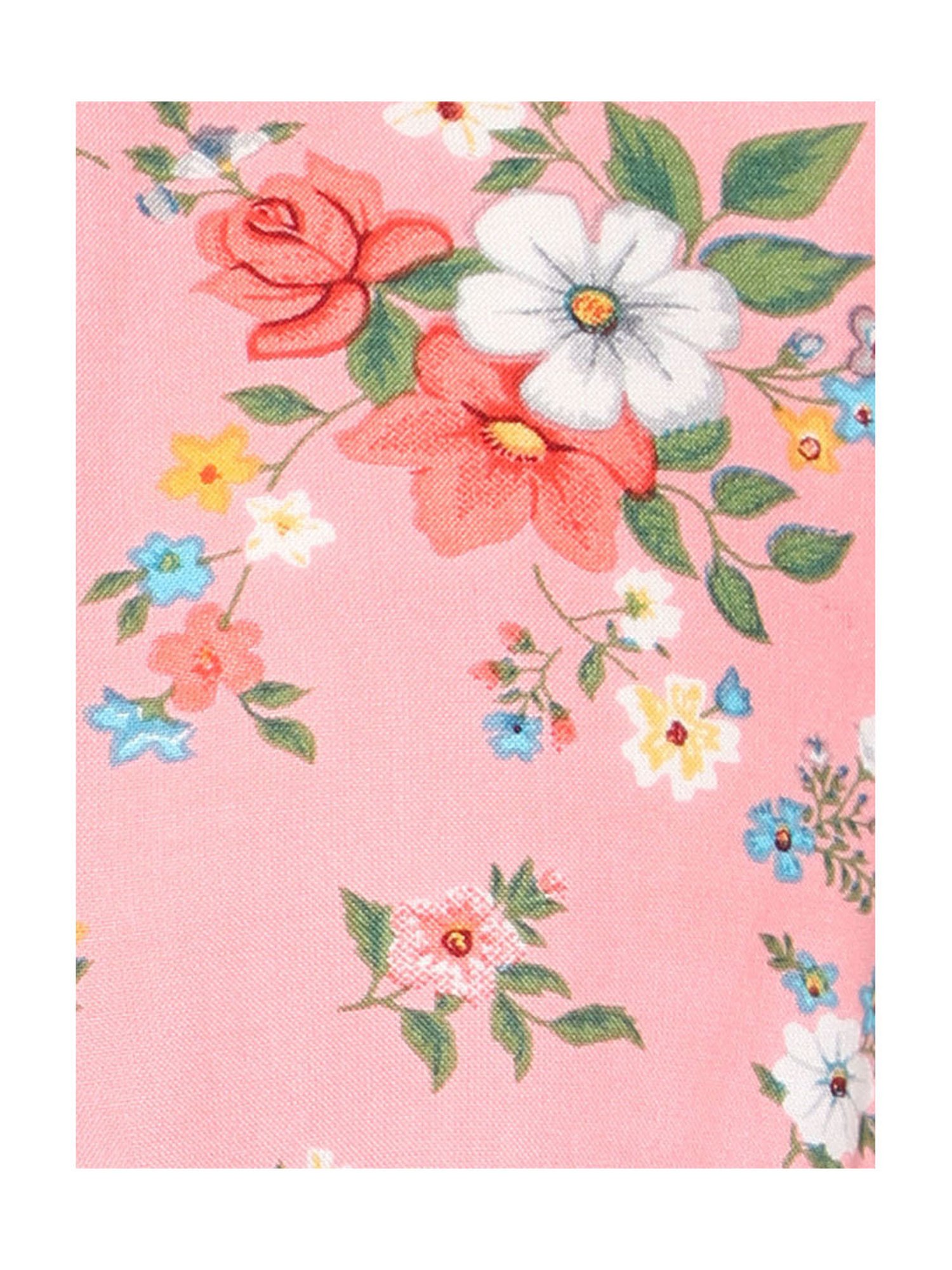 TeenTrums Girls Pink Floral Print Jumpsuit