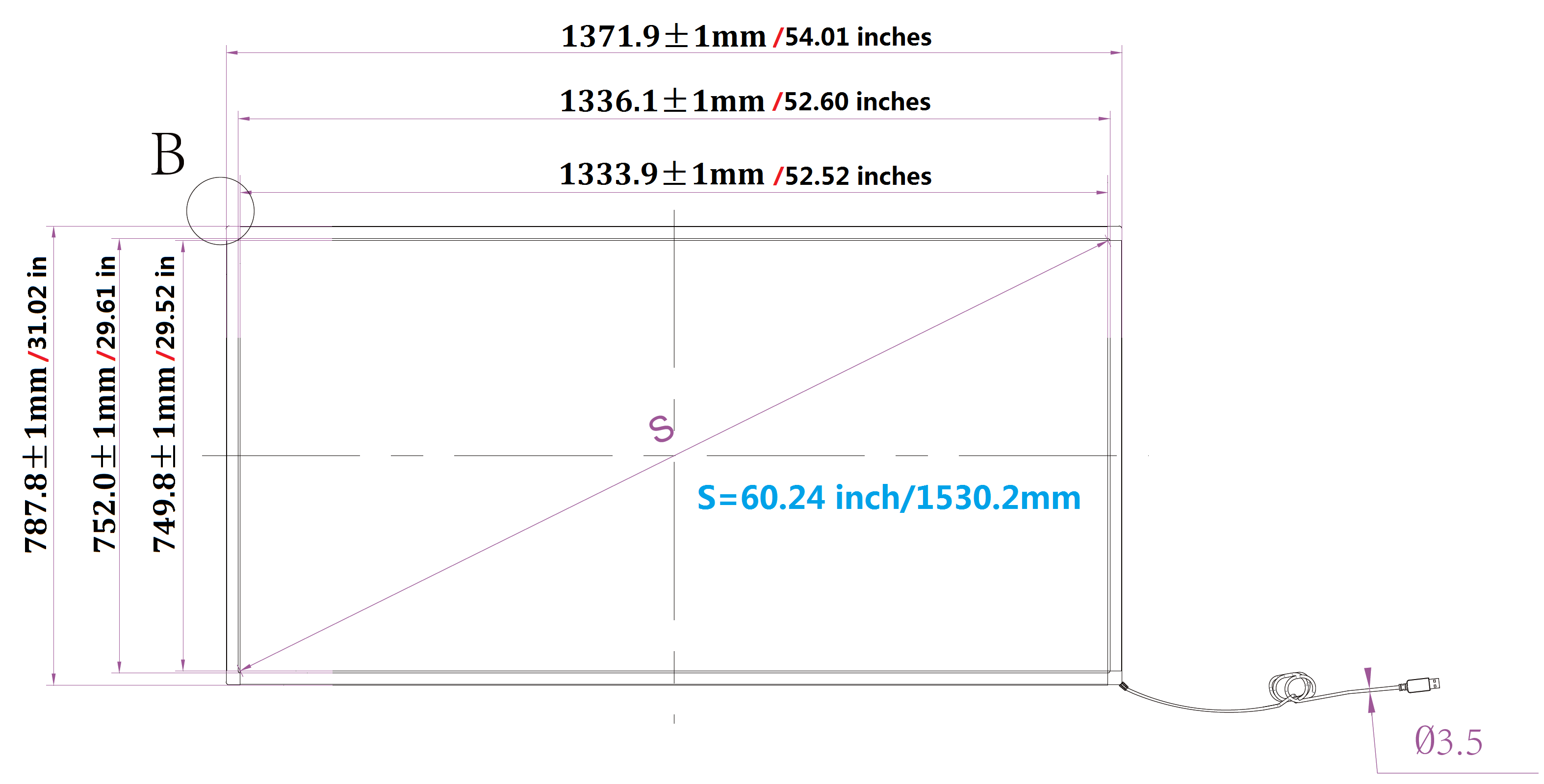 60 Inch 6 Points Interactive Infrared IR Touch Screen Overlay Frame Free Driver, Design for Touch TV, Touch Monitor, Interactive White Board, Touch Kiosks and Digital Signage&hellip;
