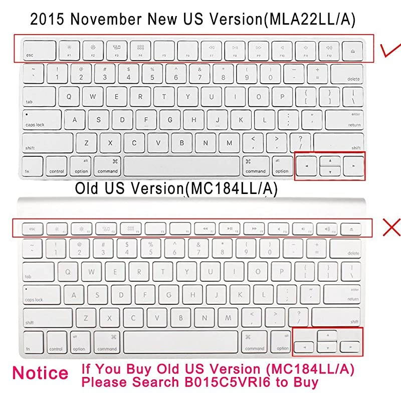 Keyboard Cover Skin for Apple Wireless Magic Keyboard Ultra Thin Clear Soft TPU Type Protector, 2015 US Version (MLA22LL/A)