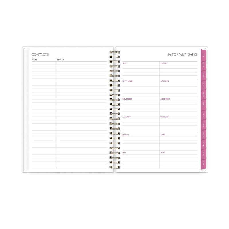 2021-22 Academic Planner Notes 5.875"x8.625" Flexible Plastic Cover Weekly/Monthly Wirebound Alcohol Ink Pink White - May Designs