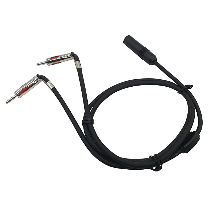 Car Antenna Splitter 1 Female to 2 Male Auto Antenna Adapter Cable Aerial Car Stereo Radio Splitter Y Shape Extension
