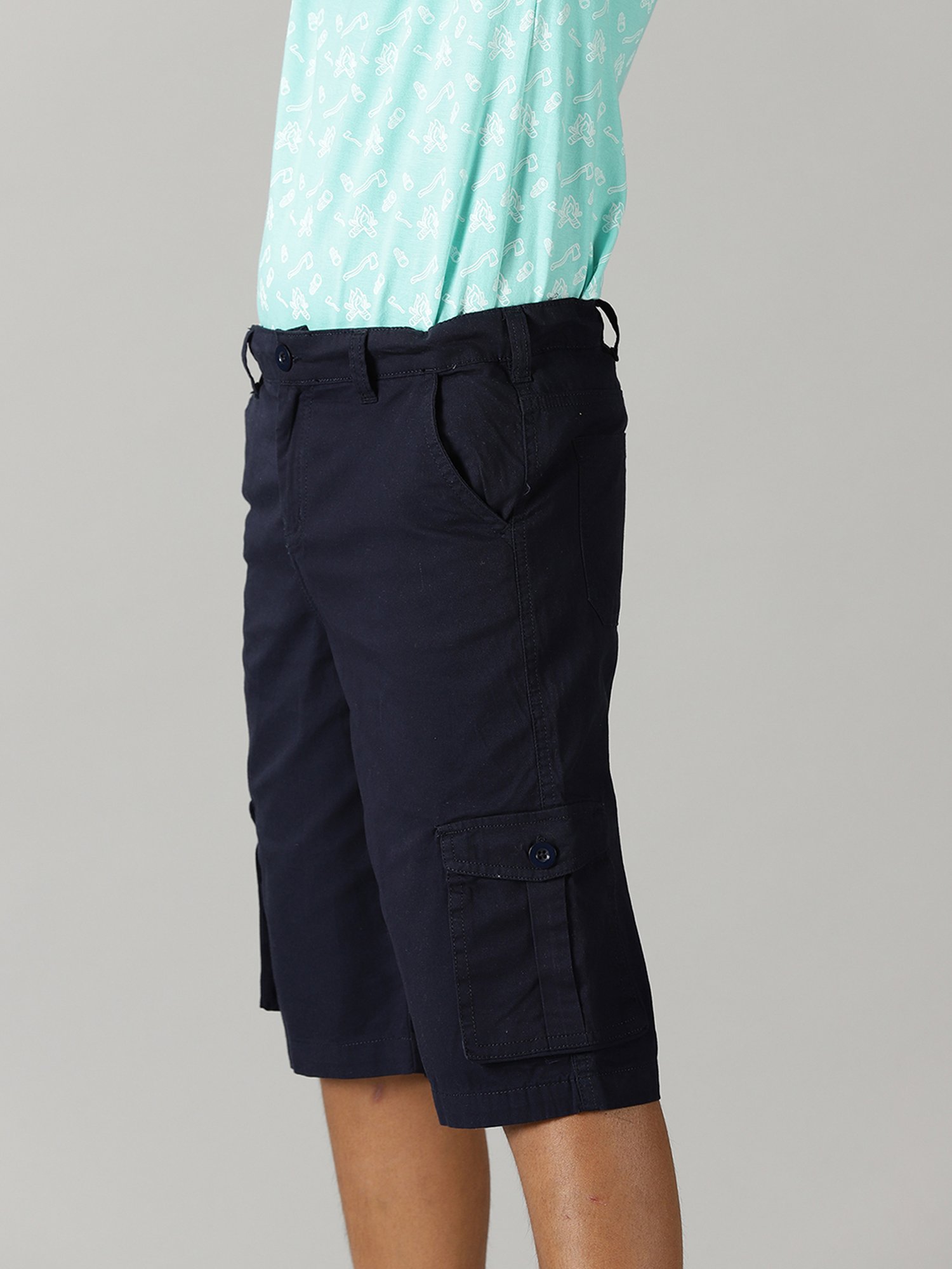 Kiddopanti Kids Navy Solid Shorts