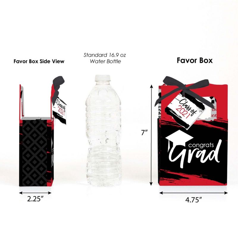 Big Dot of Happiness Red Grad - Best is Yet to Come - Red 2021 Graduation Party Favor Boxes - Set of 12