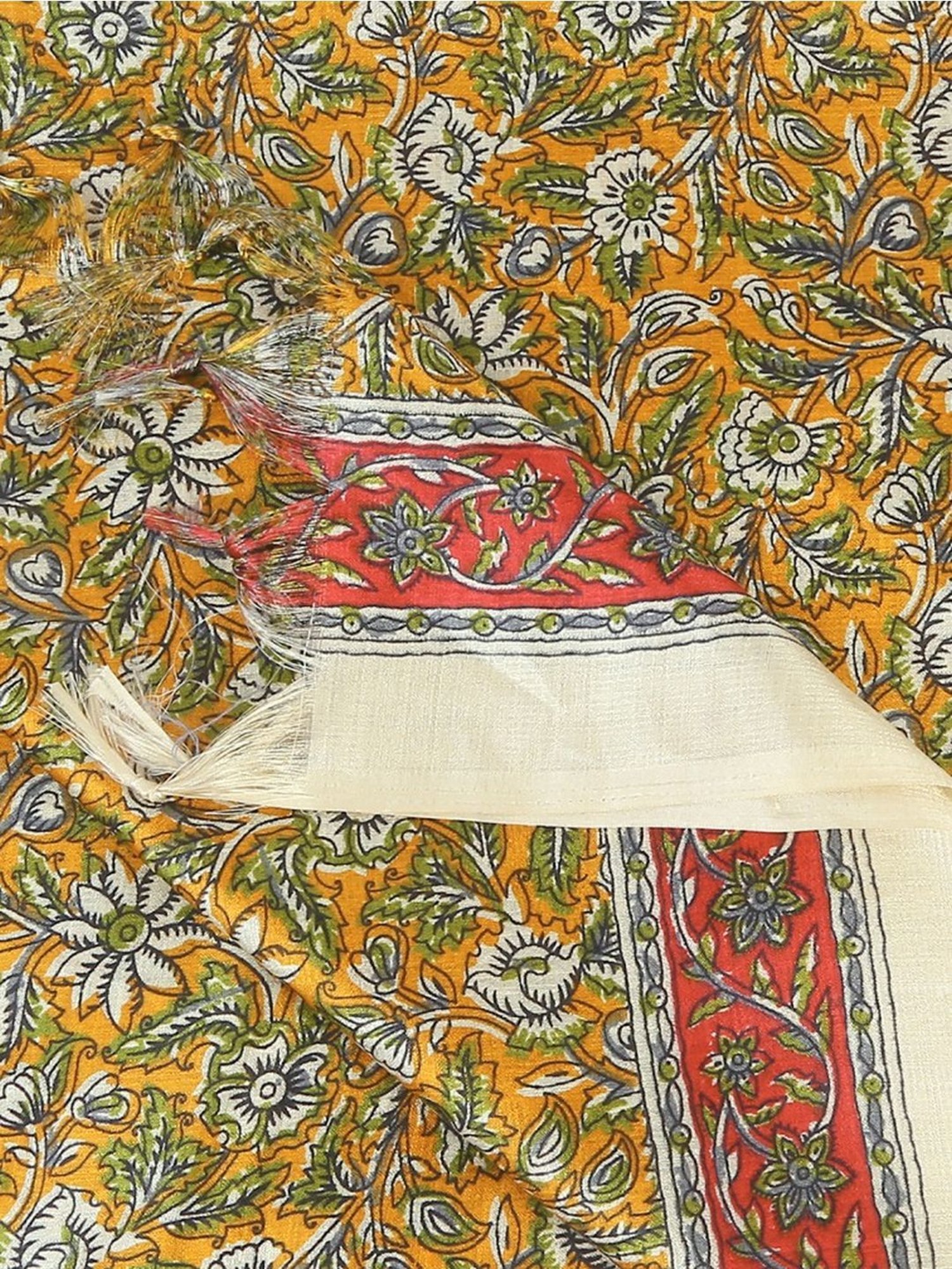 Dupatta Bazaar Mustard Floral Print Dupatta