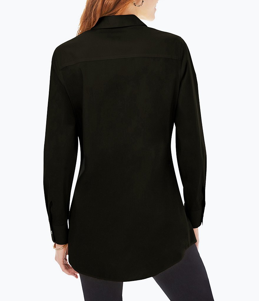 Foxcroft Cici Long Sleeve Point Collar Neck Stretch Non-Iron Shaped Tunic