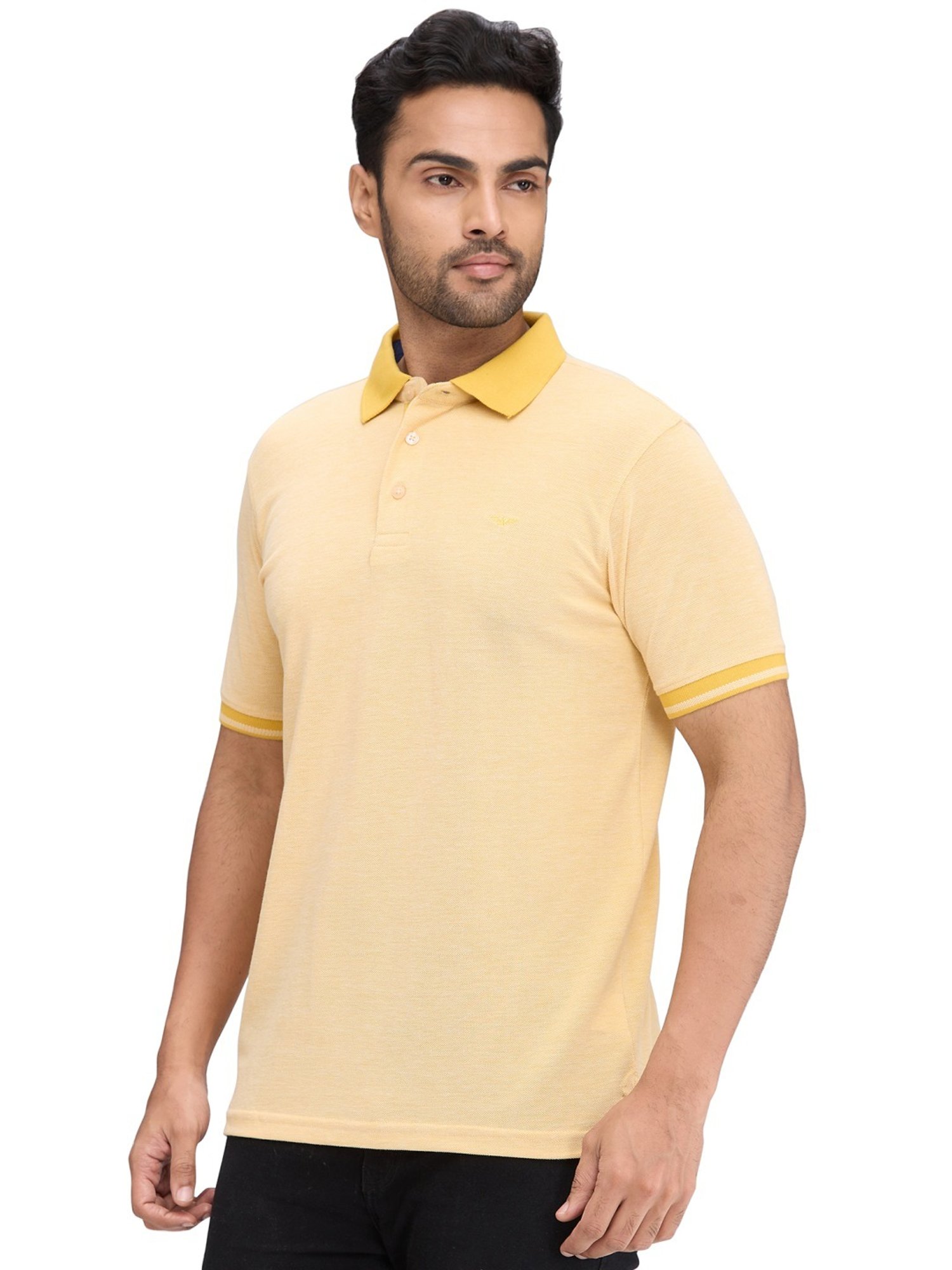 Park Avenue Yellow Slim Fit Polo T-Shirt