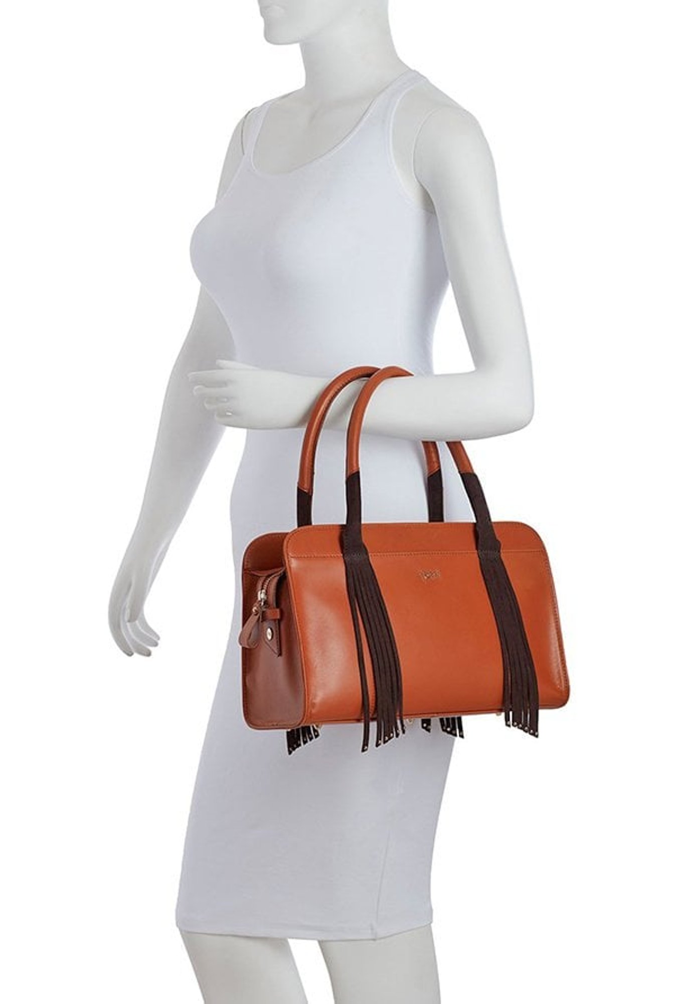 Tohl Rp1 Tamara Tan & Brown Fringed Leather Handbag