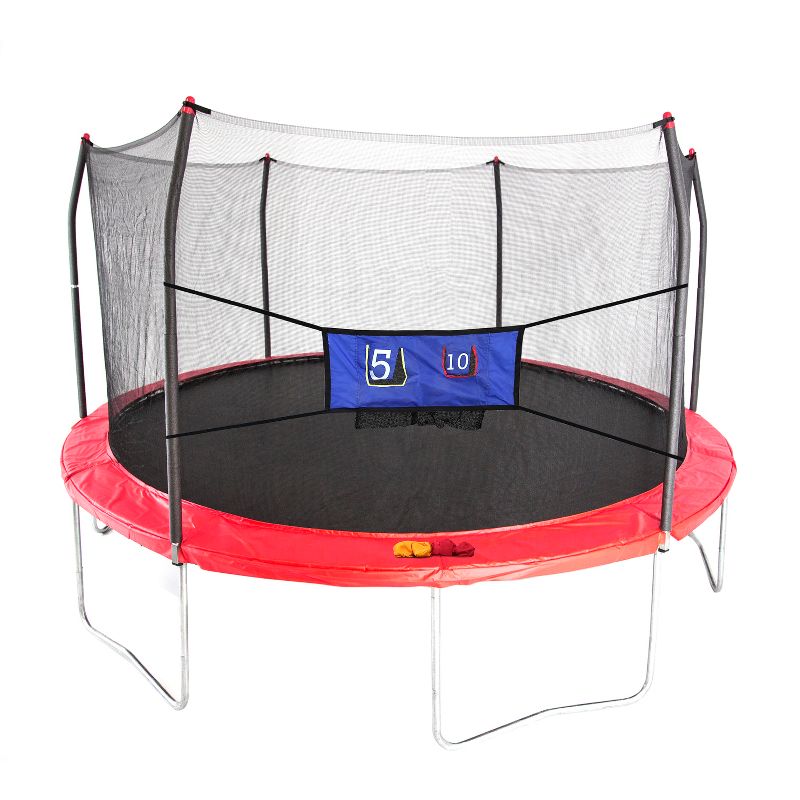 Skywalker Trampolines 15' Round Jump-N-Toss Trampoline with Enclosure - Red