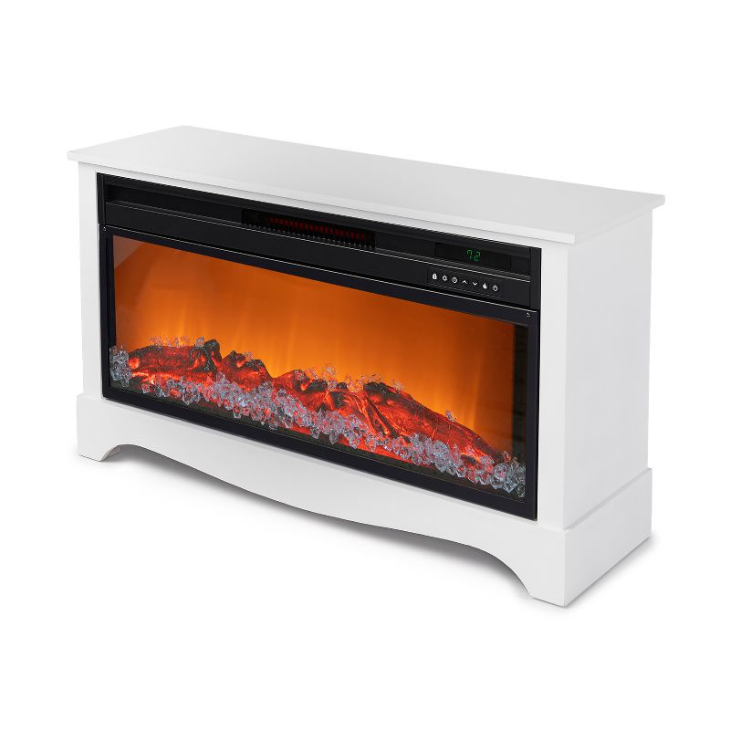 LifeSmart LifeZone Electric Infrared Quartz Standing Fireplace Heater, White
