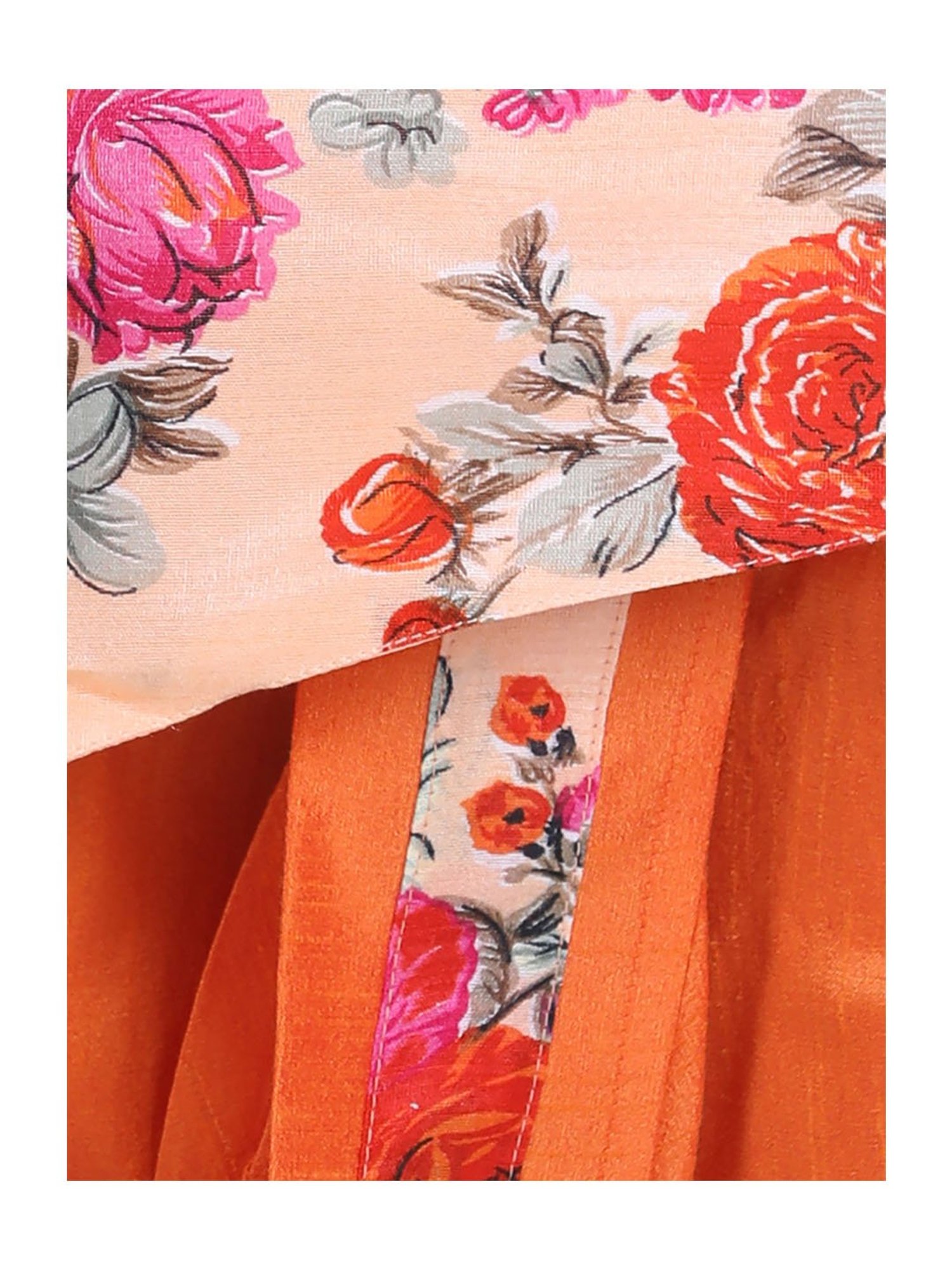 BownBee Kids Orange Printed Sherwani with Dhoti