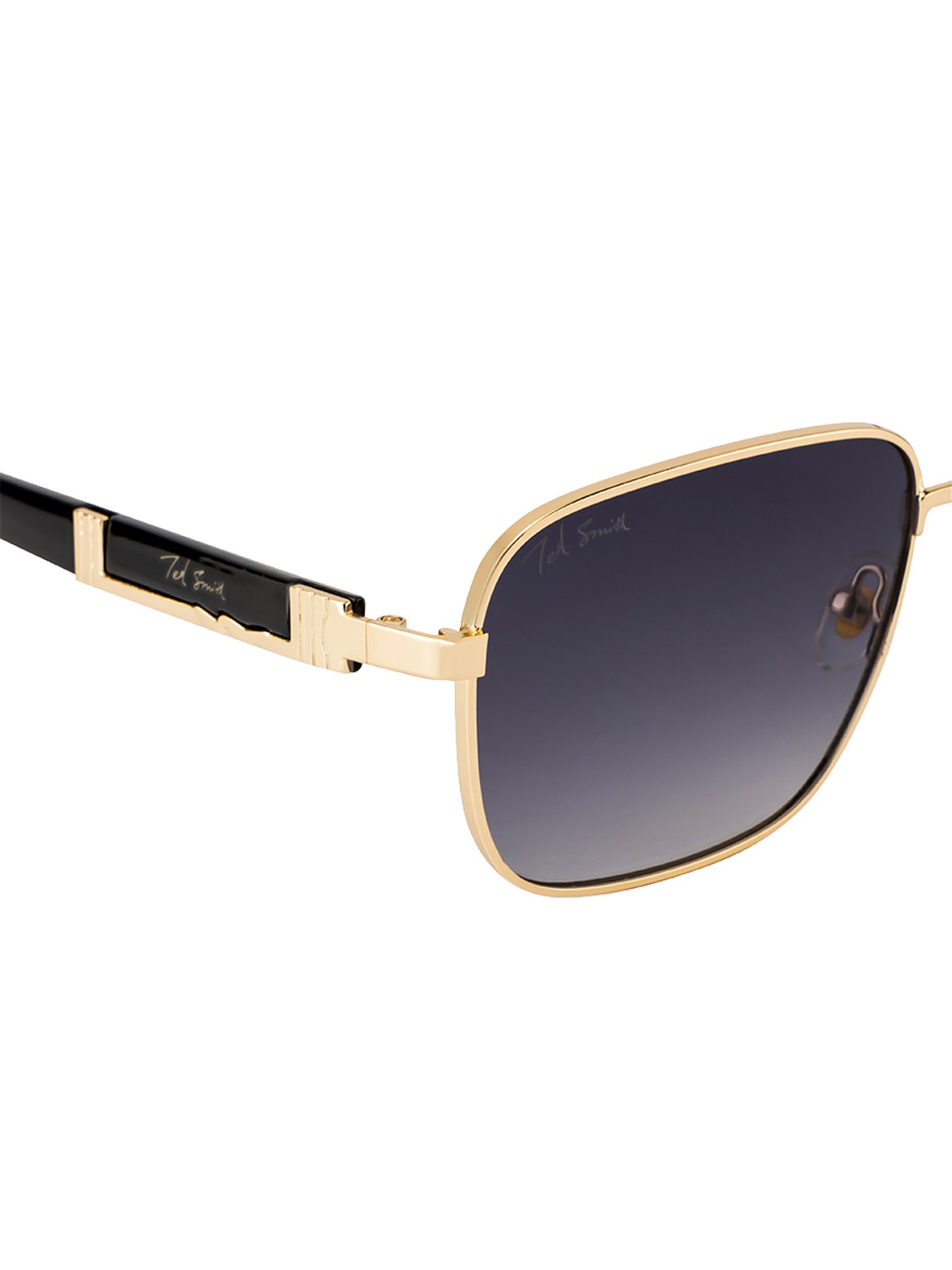 Ted Smith Dark Blue Square Unisex Sunglasses