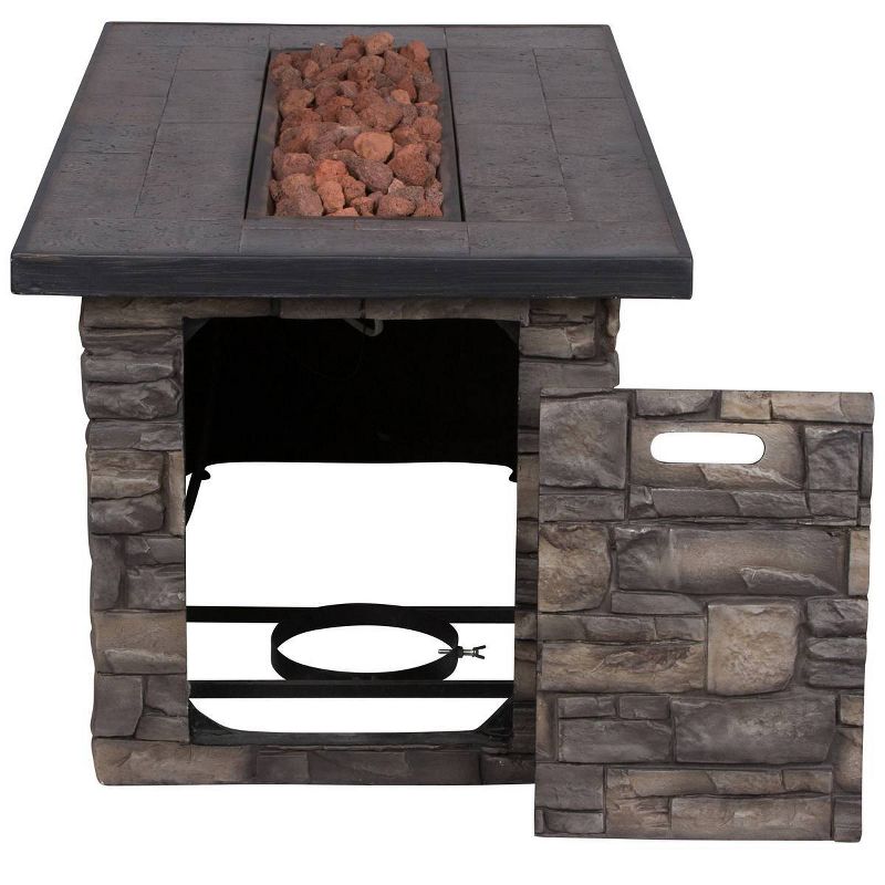 48" Sevilla Outdoor Propane Gas Fire Pit with Lava Rocks - Shine Company Inc.