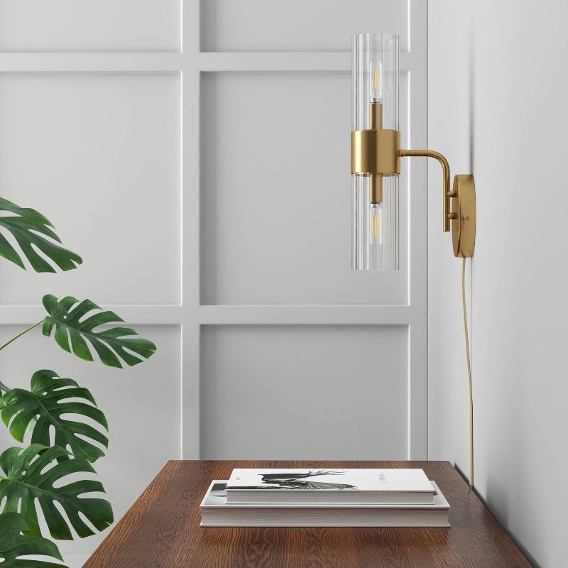 Ribbed Glass Sconce Lamp Brass  - Project 62™