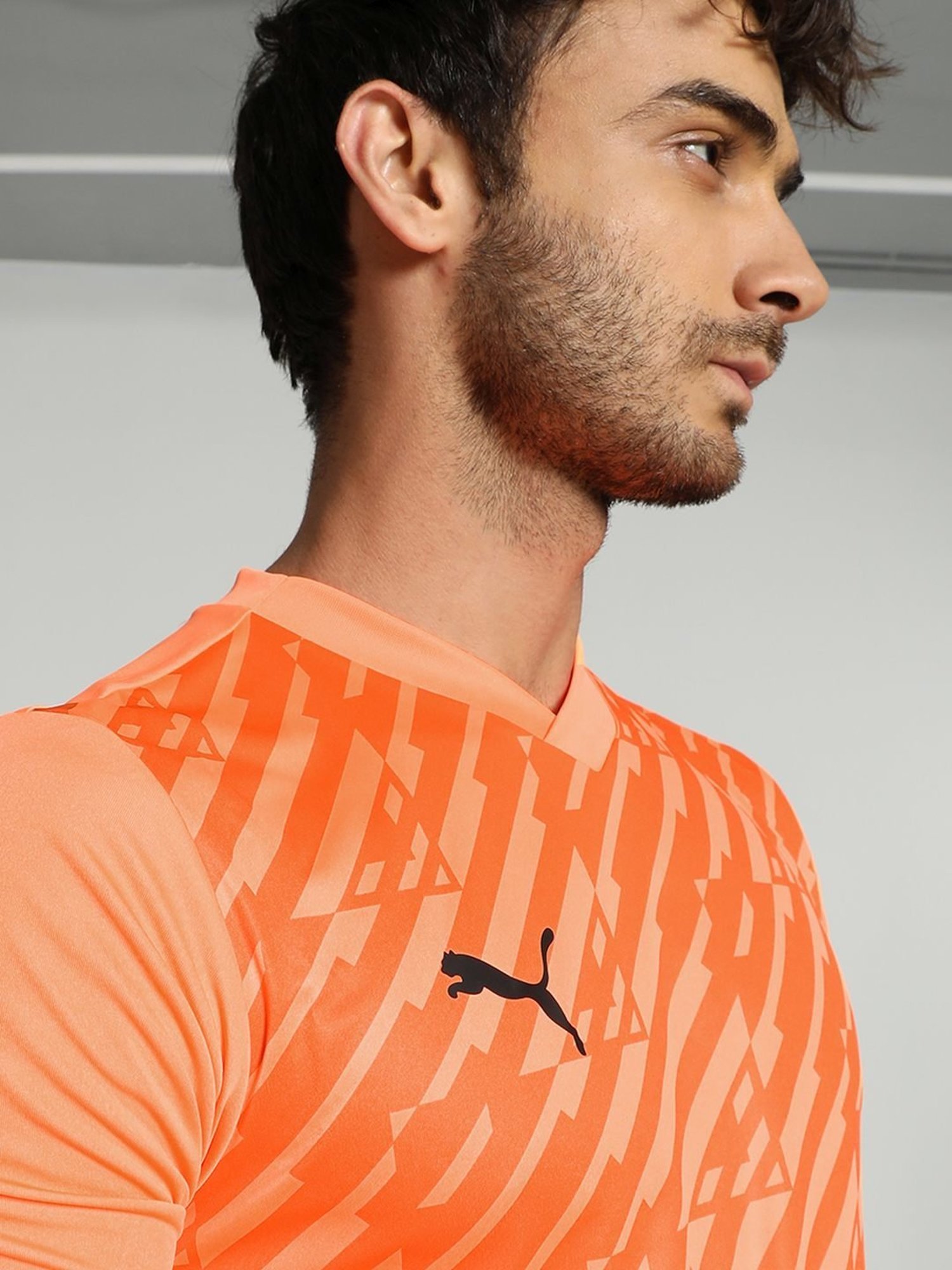 Puma teamULTIMATE Orange Slim Fit Printed Sports T-Shirt