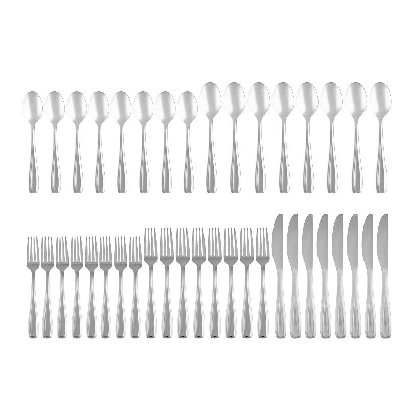 41pc Stainless Steel Waylen Mirror Silverware Set with Holder - Cambridge Silversmiths
