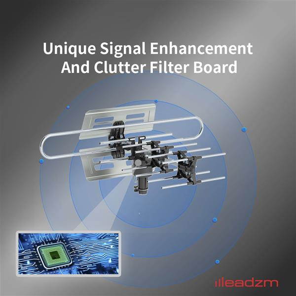 360&deg;Rotation UV Dual Frequency 45-860MHz 22-38dB Outdoor TV Antenna