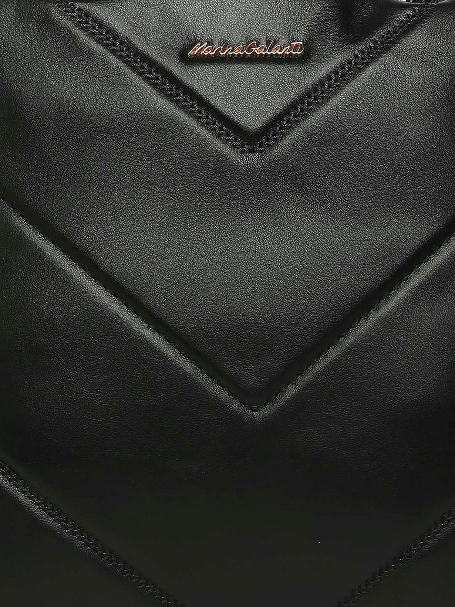 Marina Galanti Black Quilted Medium Tote Handbag