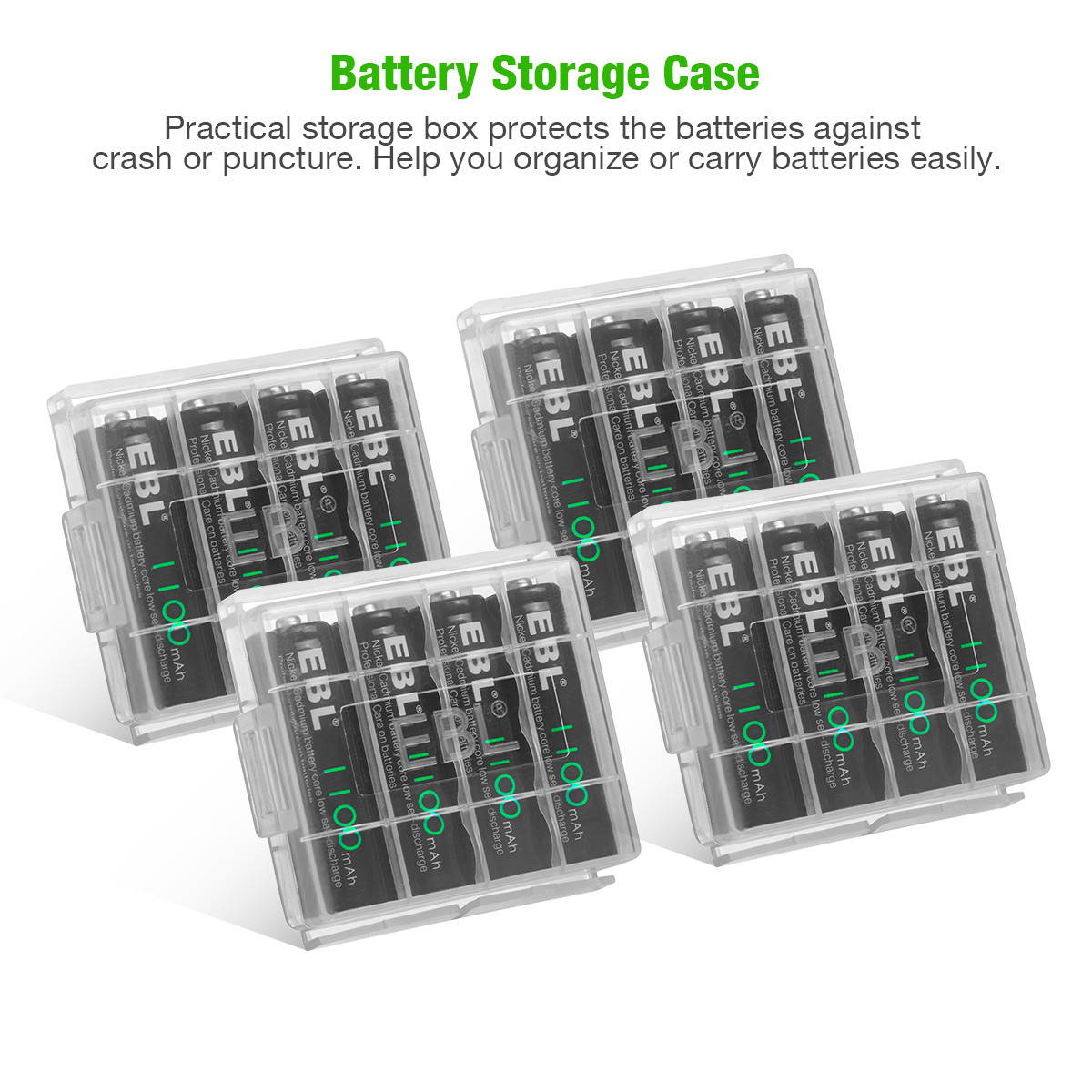 EBL 12 Pack 1100mAh AA Ni-CD Battery 1.2V Rechargeable Batteries for Garden Solar Light