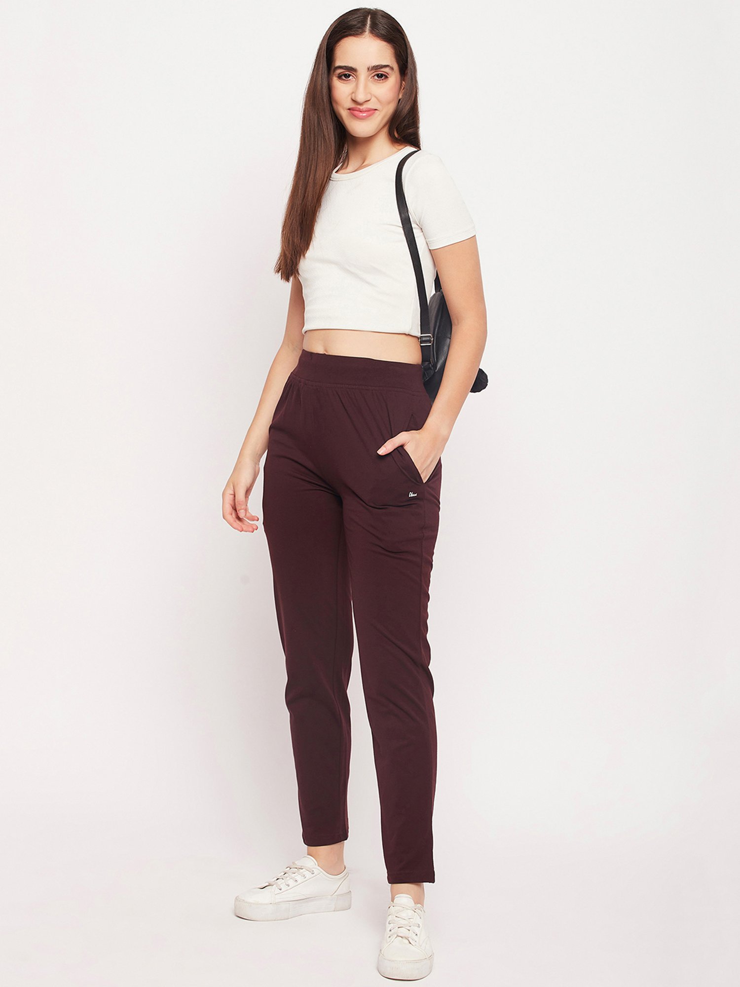 Okane Burgundy Mid Rise Lounge Pants