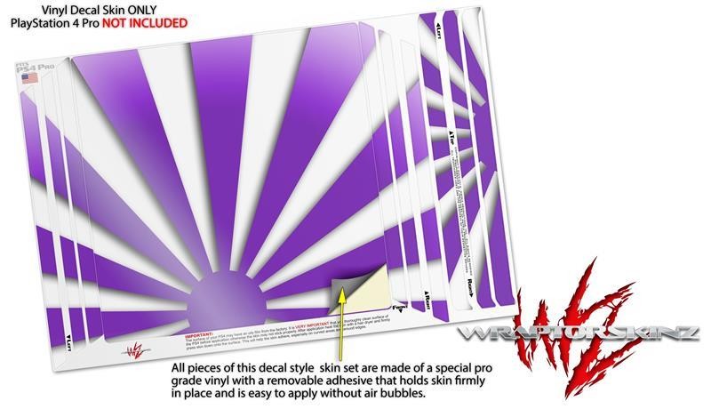 Rising Sun Japanese Flag Purple PS4 Pro Skin fits Sony Playstation 4 Console