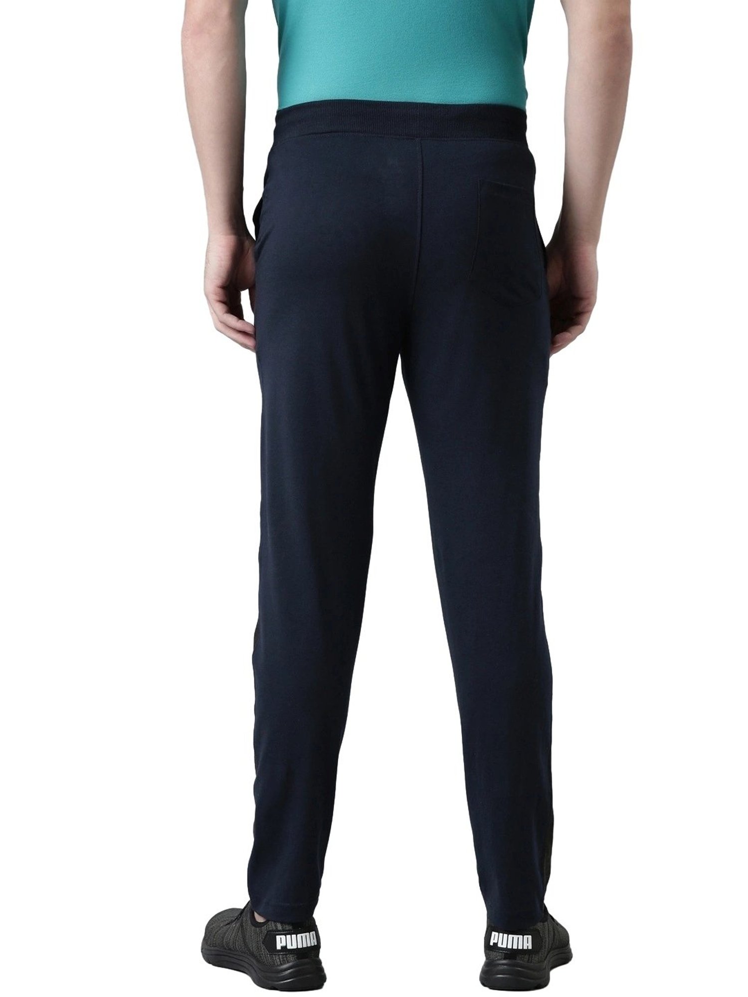 Force NXT Navy Cotton Regular Fit Sports Trackpants