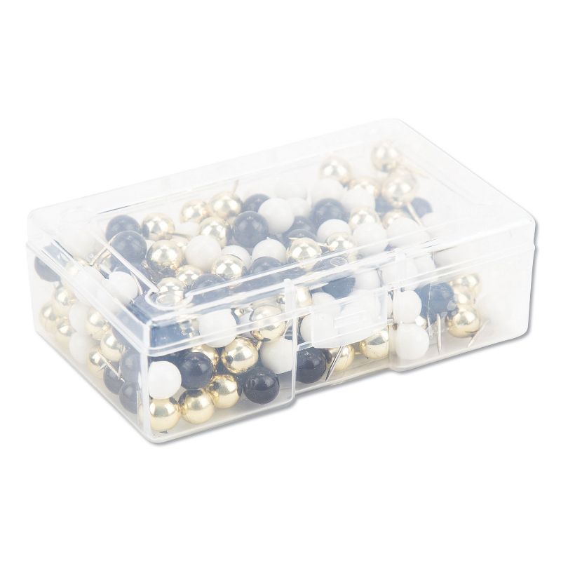 U Brands Fashion Sphere Push Pins, Plastic, Assorted, 7/16", 200/Pack 3084U0624