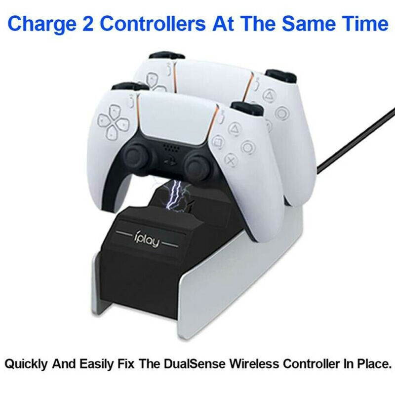 Dual Charging Station Charger Dock For PlayStation 5 Dual Sense Controller, 2 Ports USB Type-C Charger Dock Stand for PS5