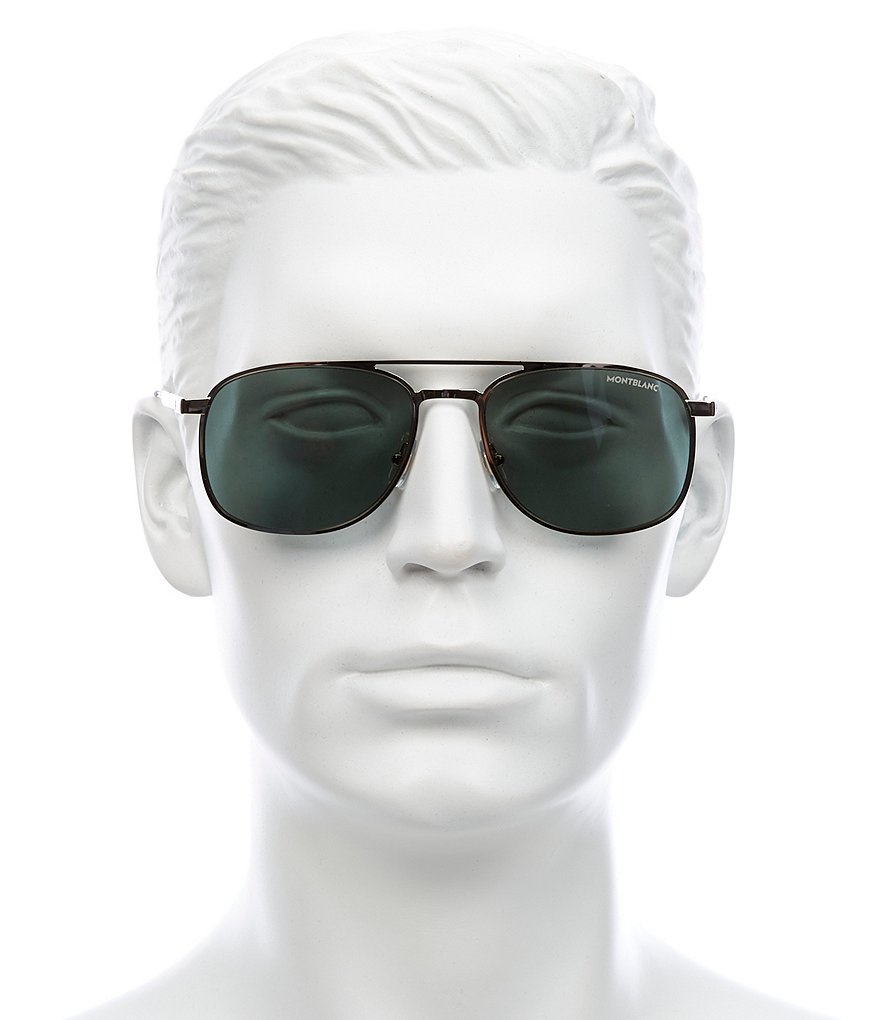 Montblanc Men's Mb0143s 55mm Navigator Sunglasses